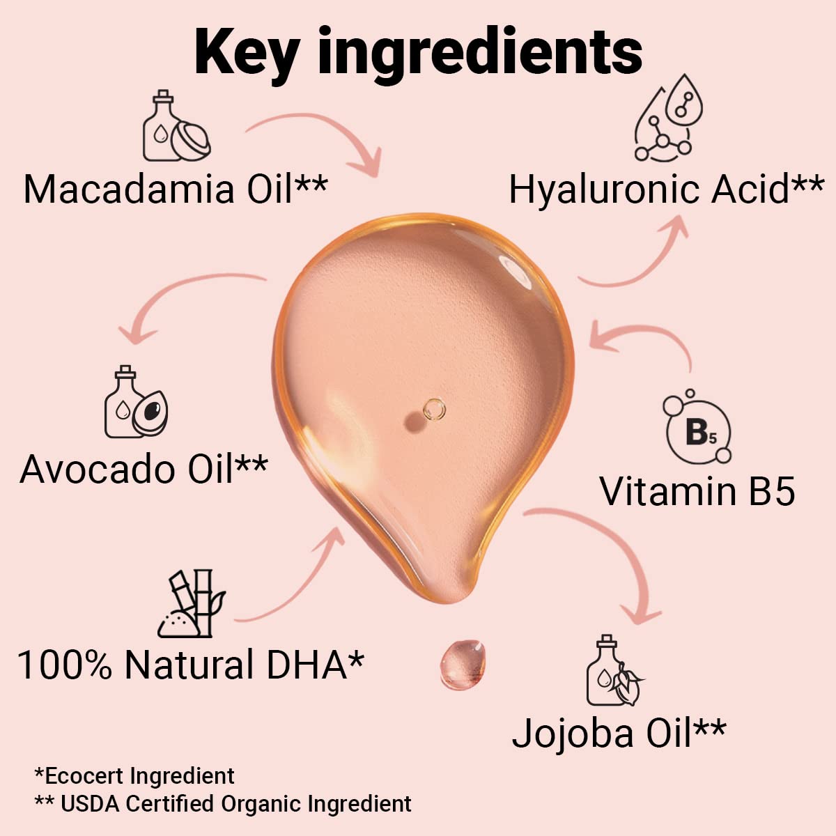 Golden Star Beauty organic oils in the bottle promote smooth, moisturized skin