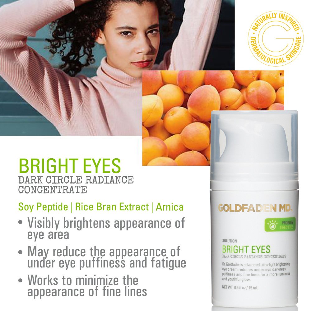 Goldfaden MD Bright Eyes under-eye application demonstrating gentle, targeted use