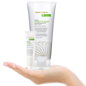 GOLDFADEN MD Hands to Heart image showing USA-made quality with a satisfaction guarantee.