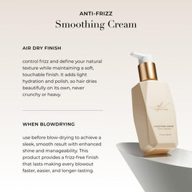 Goldie Locks Anti-Frizz Smoothing Cream controls flyaways for a polished look.