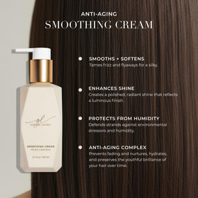 Goldie Locks Anti-Frizz Smoothing Cream applied to hair for easier styling.