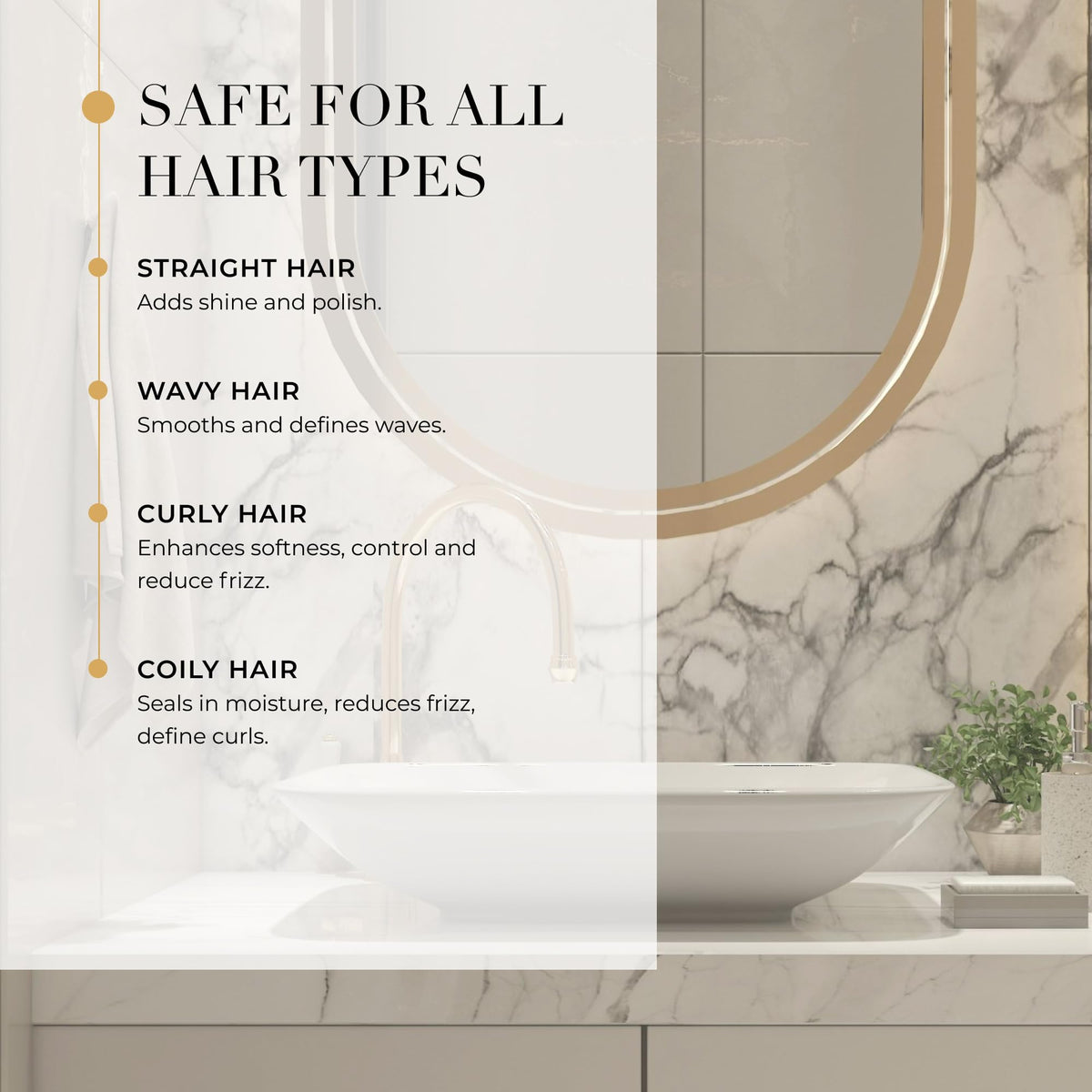 Goldie Locks Anti-Frizz Smoothing Cream adds shine and flexible feel to hair.