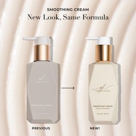 Goldie Locks Anti-Frizz Smoothing Cream pump for quick, even distribution and smooth results.