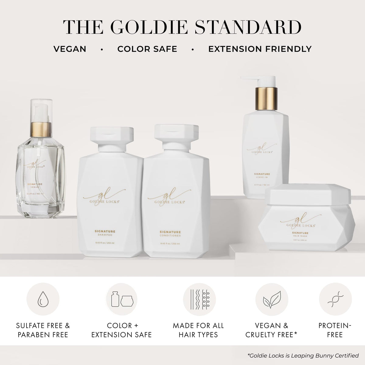 Goldie Locks Clarifying Detox Shampoo being applied to scalp for gentle exfoliation.