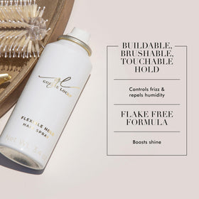 Goldie Locks flexible hold hairspray spray-nozzle for even coverage and brushable finish