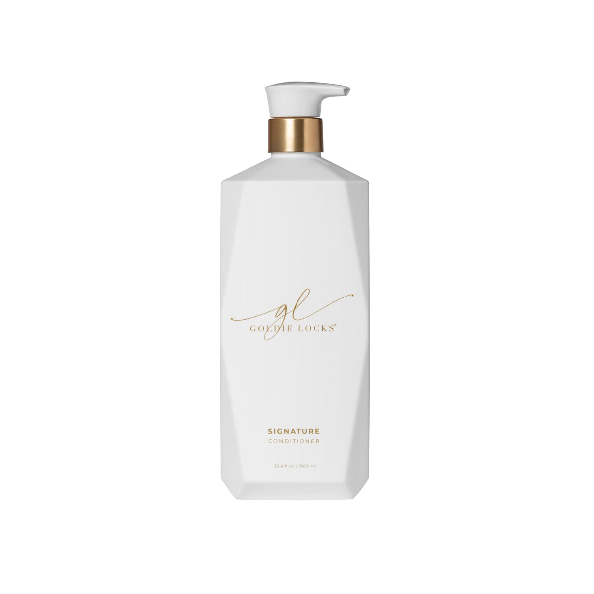Goldie Locks Ultra Hydrating Conditioner bottle and pump delivering frizz control.