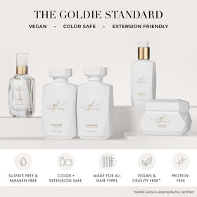 Vegan sulfate-free formula in a large Goldie Locks bottle.