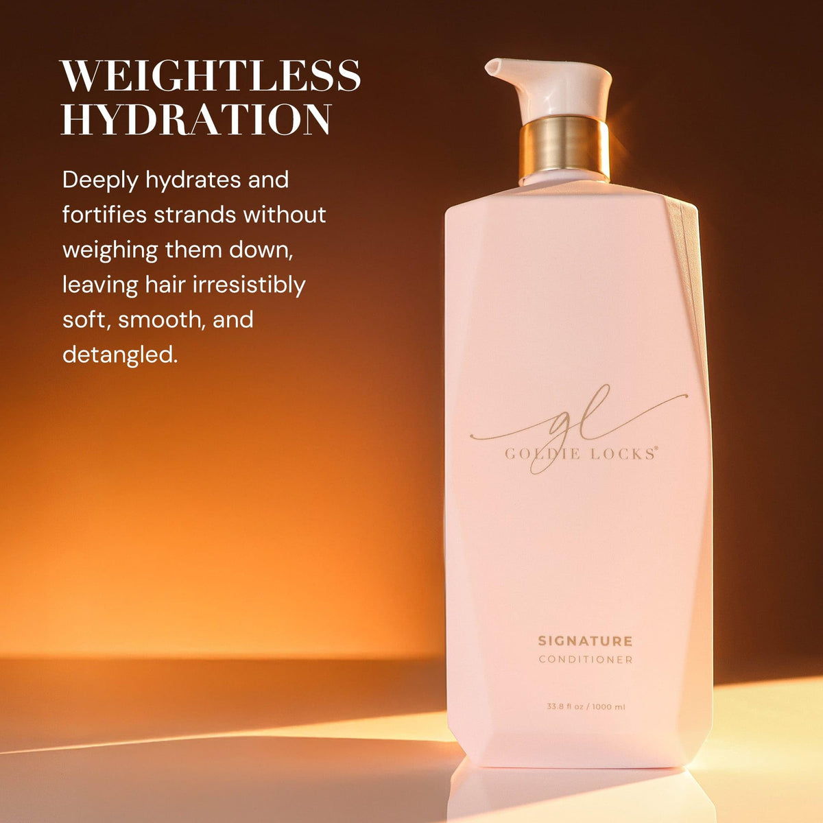 Creamy texture of Goldie Locks conditioner gliding through strands.