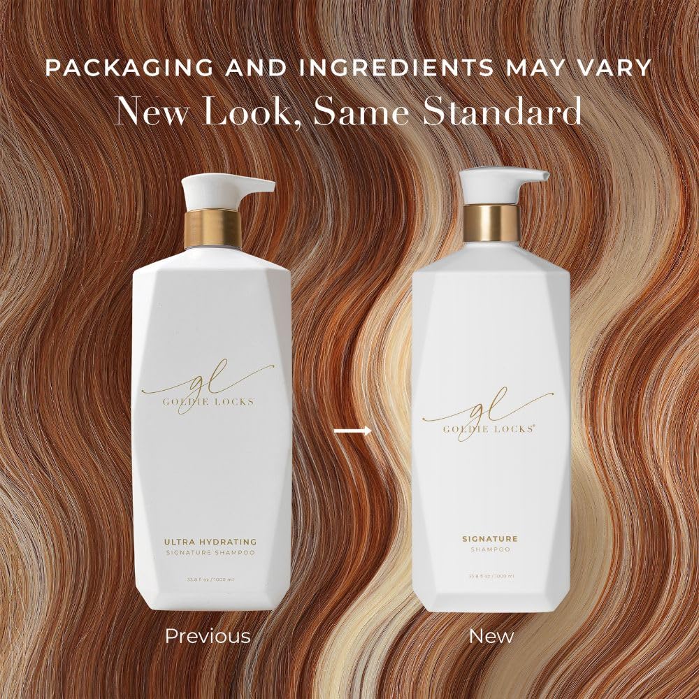 Shiny, healthy-looking hair after using Goldie Locks shampoo.