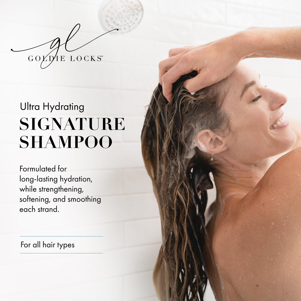 Goldie Locks shampoo label close-up highlighting sulfate-free formula.