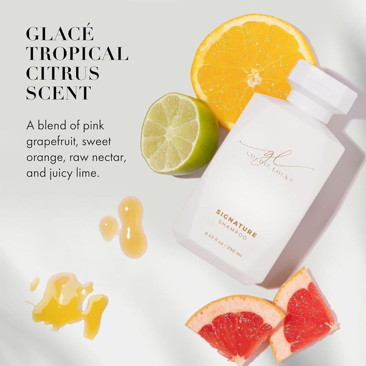 Goldie Locks shampoo texture swirl highlights lightweight moisture.