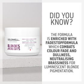 Creamy texture of Goldwell Dualsenses 60sec treatment swirled on hair.