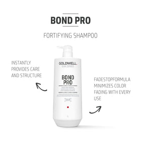 Goldwell Dualsenses Bond Pro shampoo color-safe indicator close-up for fading reduction.