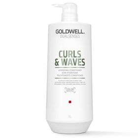 Goldwell Dualsenses Curls & Waves conditioner bottle hydrates and defines curls.