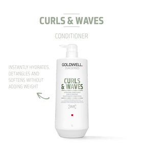 Goldwell Dualsenses Curls & Waves conditioner pump aids easy, mess-free application.