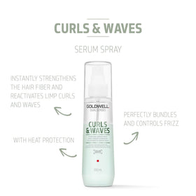 Goldwell Dualsenses Curls & Waves spray mist on damp hair for frizz control