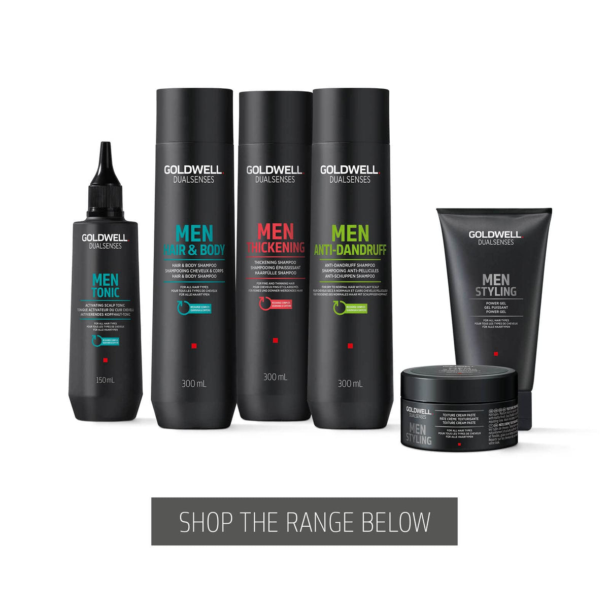 Goldwell Dualsenses Men Power Gel front label highlighting branding and benefits.