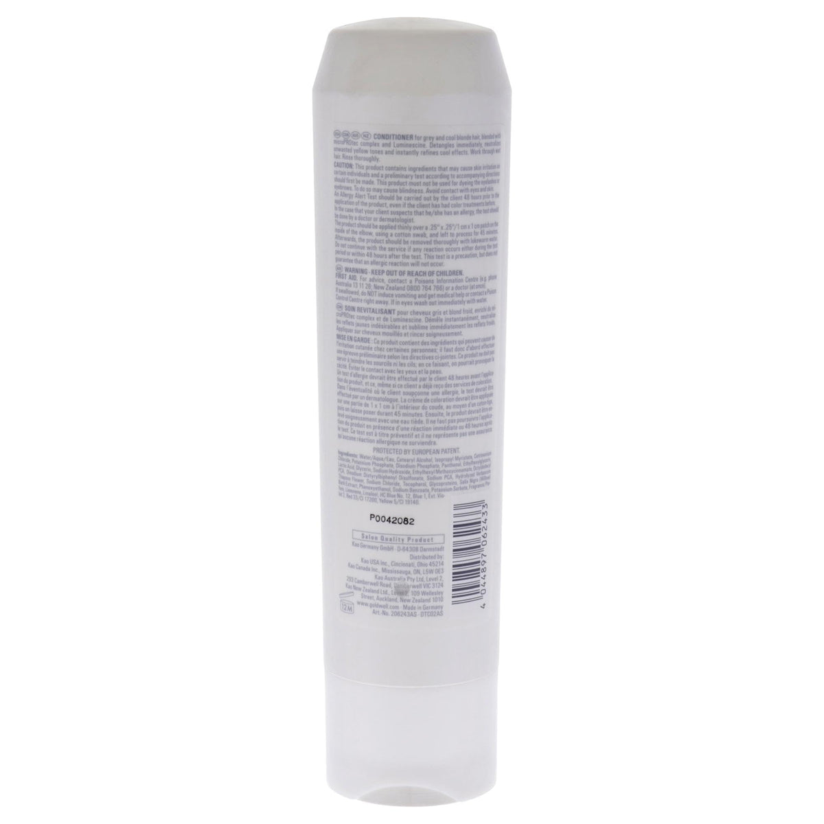 Goldwell Dualsenses Silver Conditioner neutralizes yellow tones to refresh cool blondes.