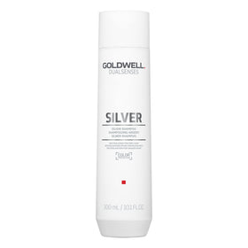 Goldwell Dualsenses Silver Shampoo bottle ready to neutralize yellow tones for cool blonde hair