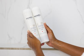 Cool blonde hair shows subtle silver sheen after Goldwell Dualsenses Silver Shampoo