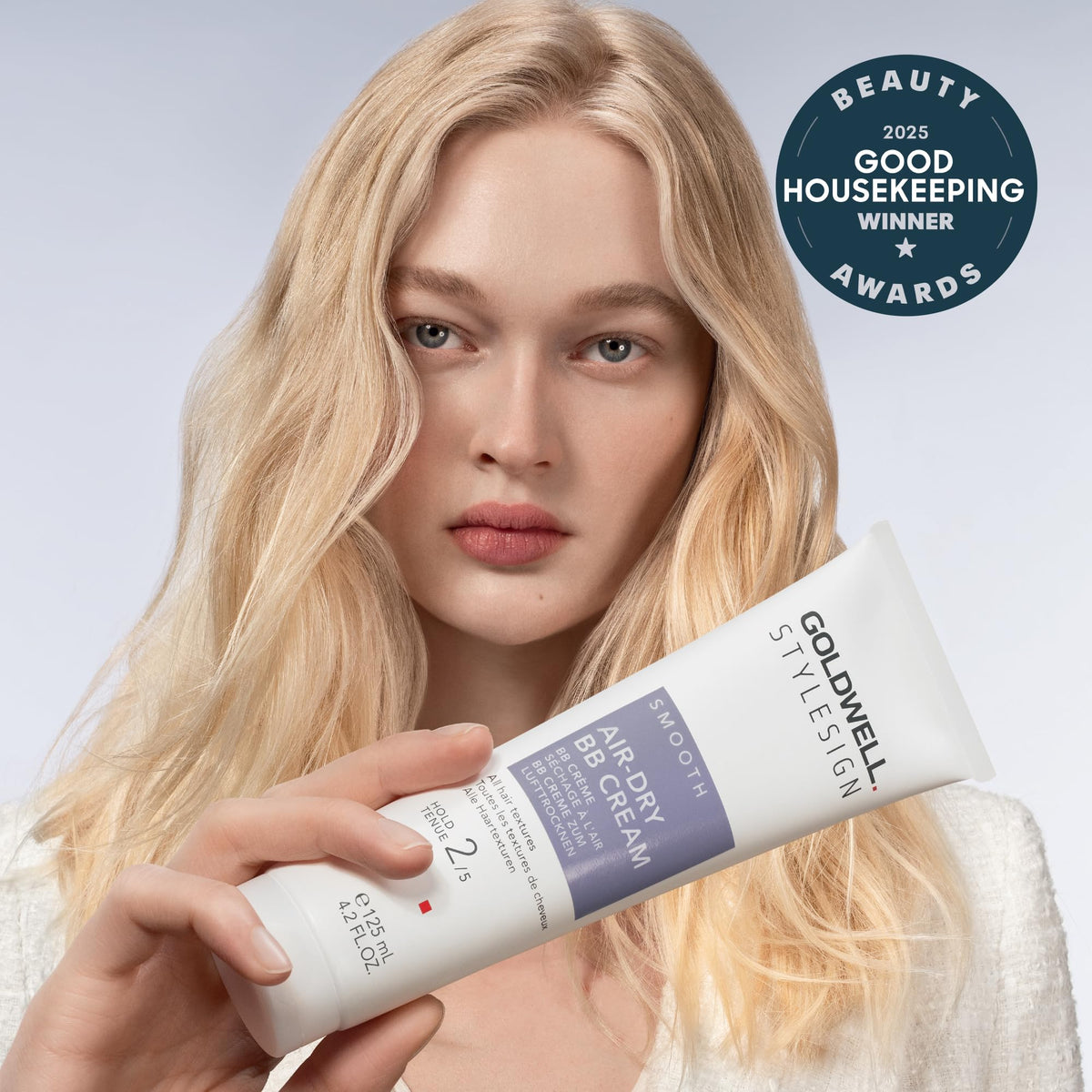 Goldwell StyleSign Air-Dry BB Cream on air-drying hair, smooth finish