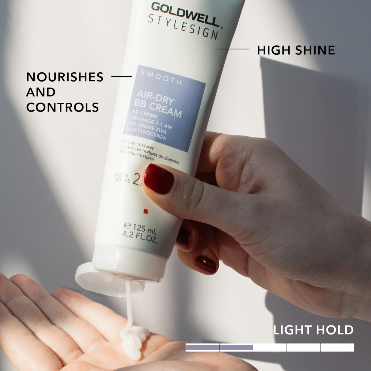 Goldwell StyleSign Air-Dry BB Cream on textured hair, showing natural movement