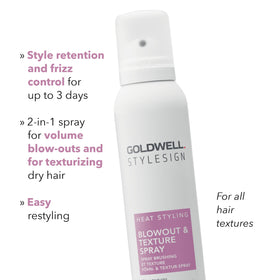 Goldwell StyleSign Spray application on hair demonstrates texture build without stiffness