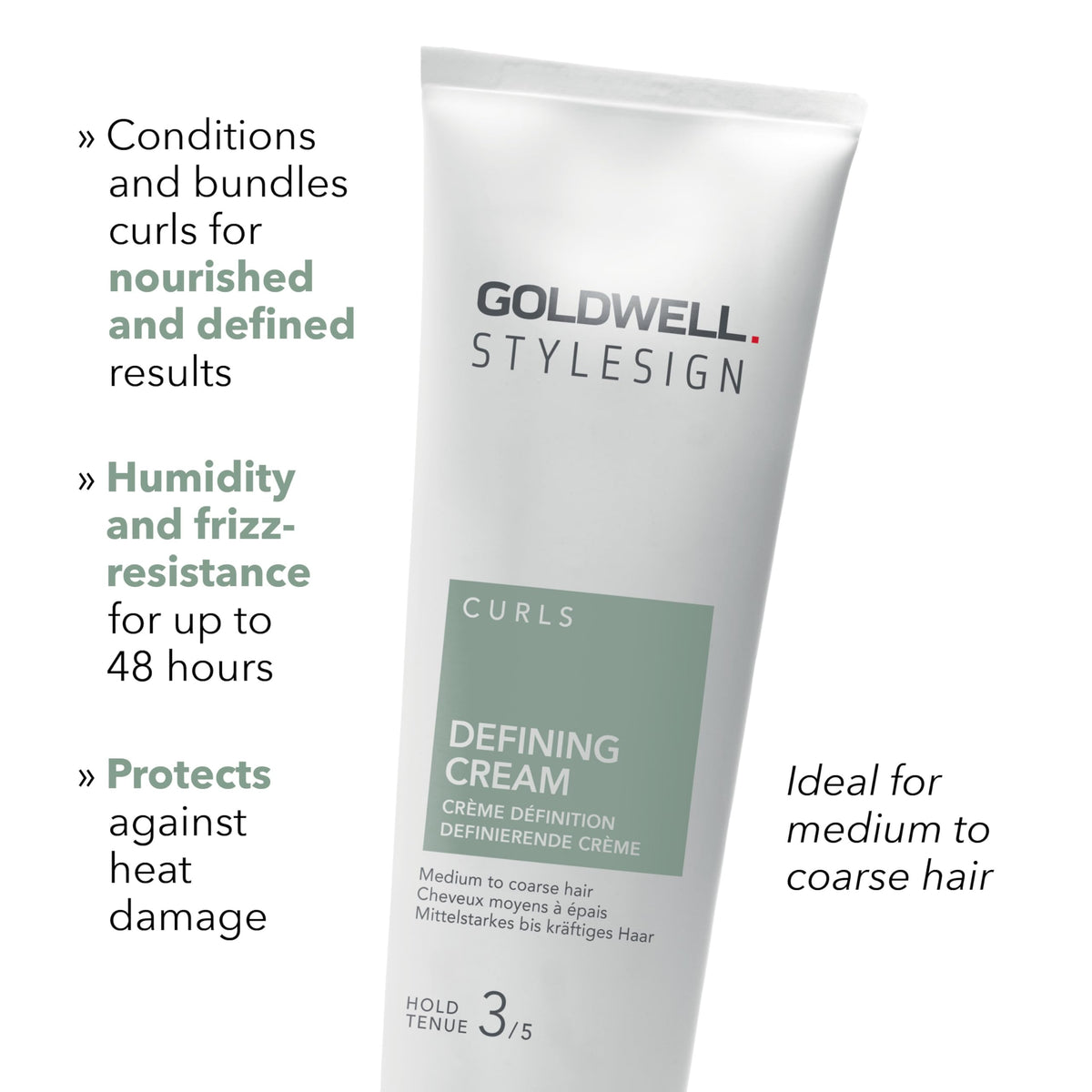 Applying Goldwell StyleSign Defining Cream to wet hair for length and bounce