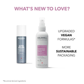 Goldwell StyleSign Everyday Blow-Dry Spray acts as a lightweight base layer.