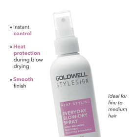 Goldwell StyleSign Everyday Blow-Dry Spray helps create smooth volume and lift.