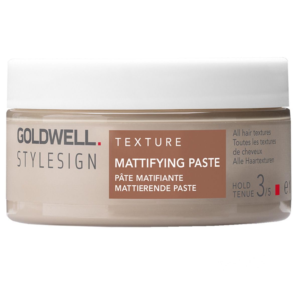 Goldwell StyleSign Mattifying Paste creates matte texture with flexible hold for versatile styling.