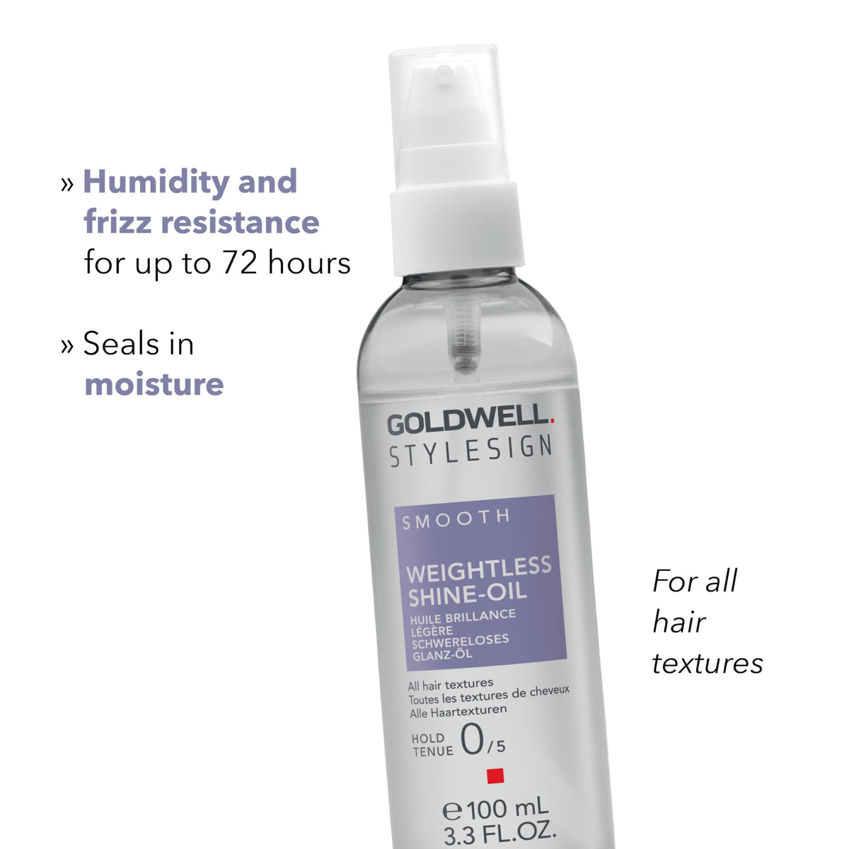 Hair shows radiant shine after applying Goldwell Shine-Oil finish