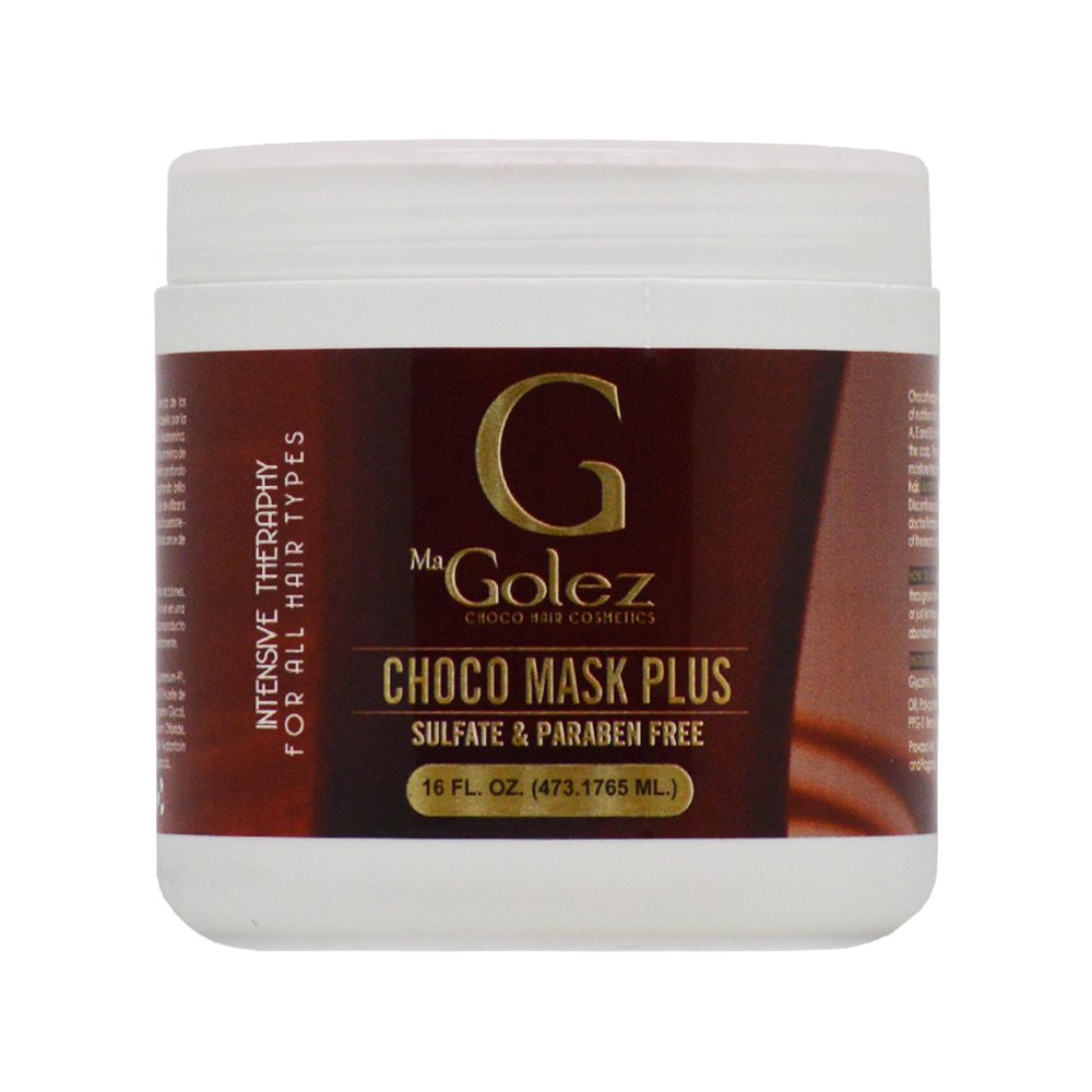 Golez Choco Hair Cosmetics Intensive Therapy Choco Mask Plus 16oz bottle delivers natural hydration.