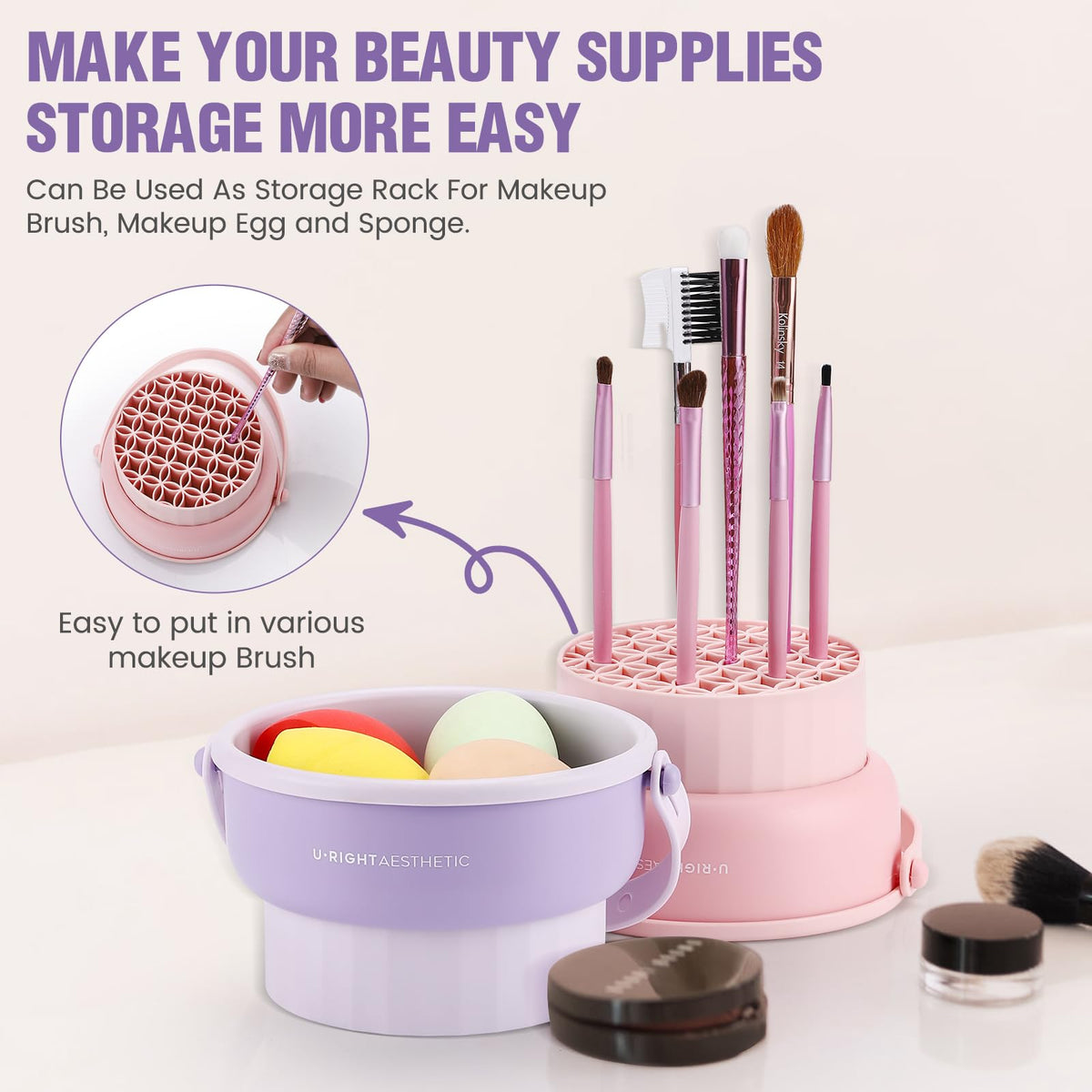 GOLIKEE 2-pack storage function keeping cosmetics tools neatly stored
