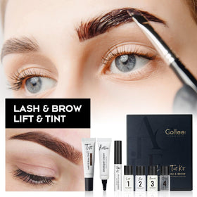 Gollee lash lift tools and brushes arranged for easy use