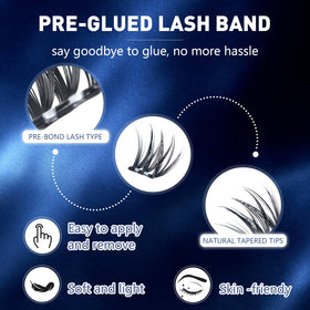 GOLLEE lash clusters close-up showing fine fibers and subtle detail