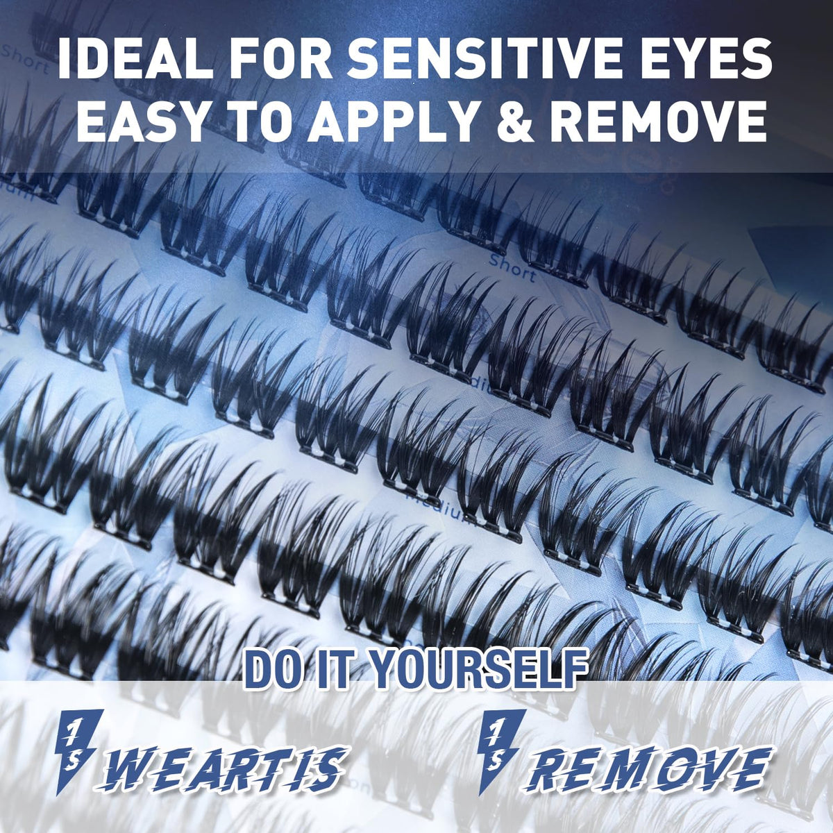 GOLLEE lash clusters worn on eye demonstrate secure all-day wear