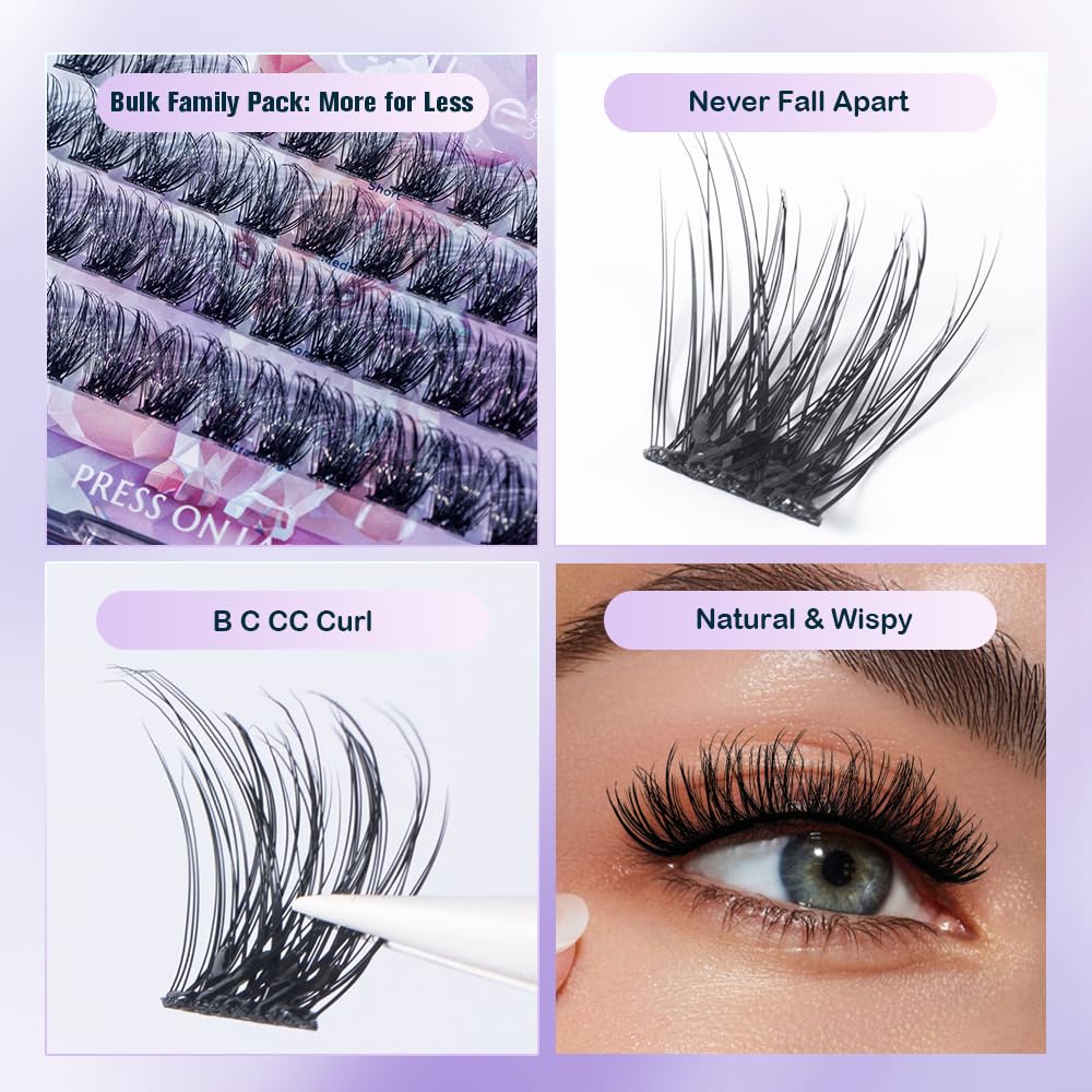 Gollee natural curve lashes close-up showing seamless blend with eyes.