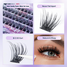 Gollee natural curve lashes close-up showing seamless blend with eyes.