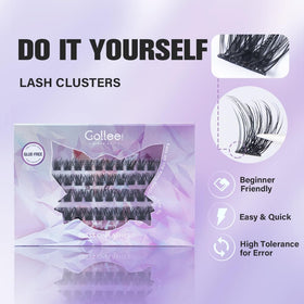 Gollee self-adhesive eyelashes preglued W-shaped strip close-up for secure adhesion.