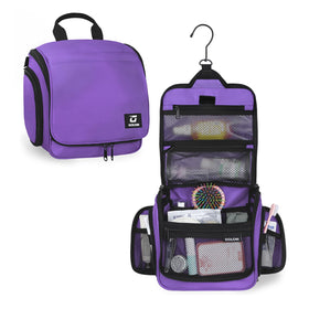 Goloni hanging toiletry bag with 10 compartments keeps cosmetics organized during travel