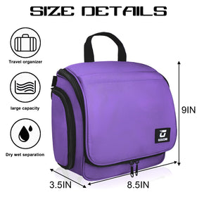 Goloni hanging toiletry bag 360-degree hook enables easy access