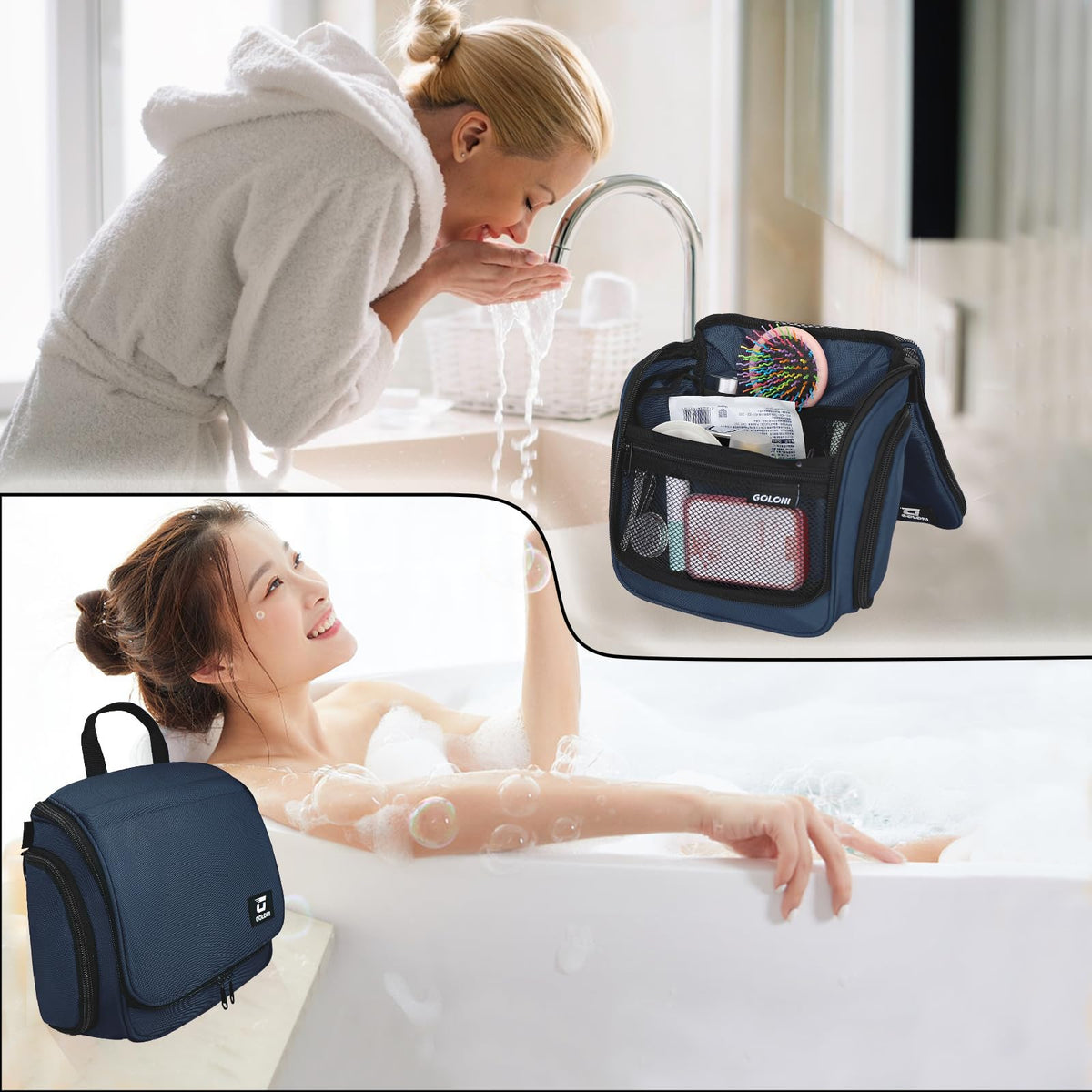 Goloni lightweight toiletry bag adds minimal weight to your luggage