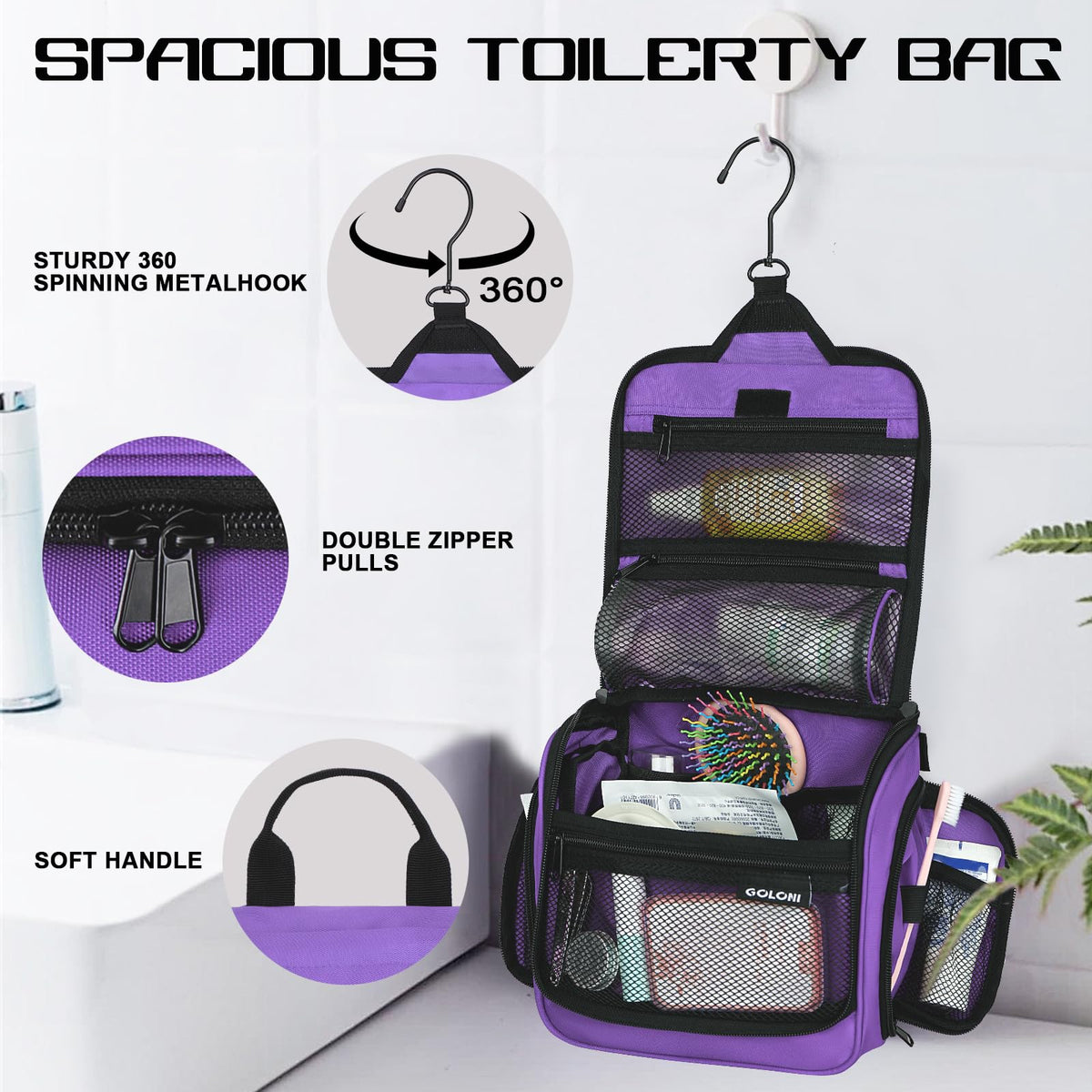 Goloni large-capacity bag holds full-size products without bulk