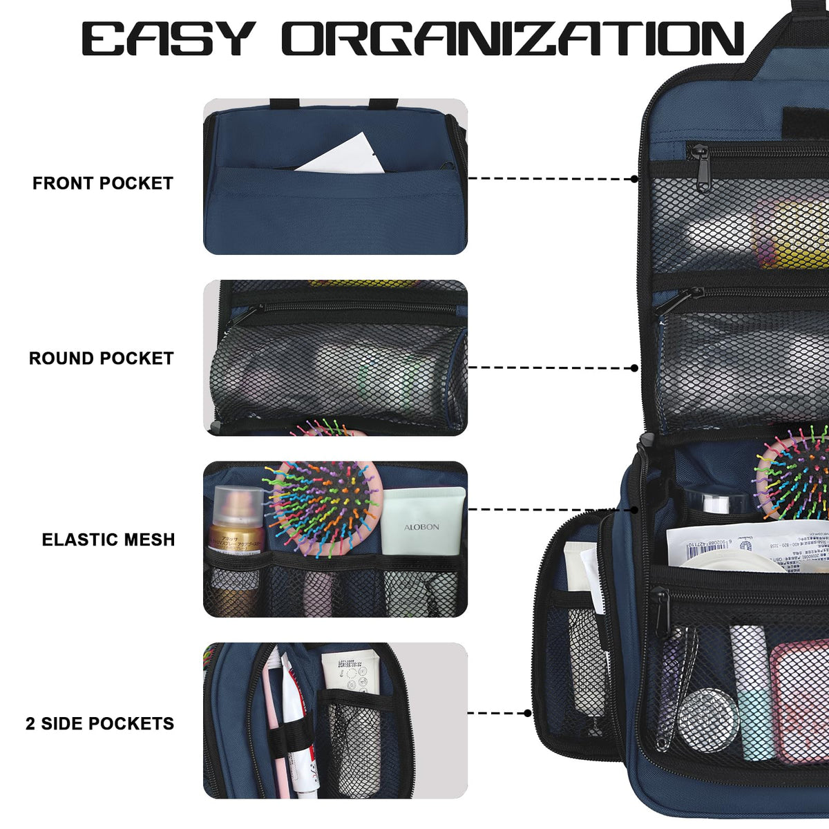 Goloni water-resistant polyester fabric protects belongings from spills and moisture during travel