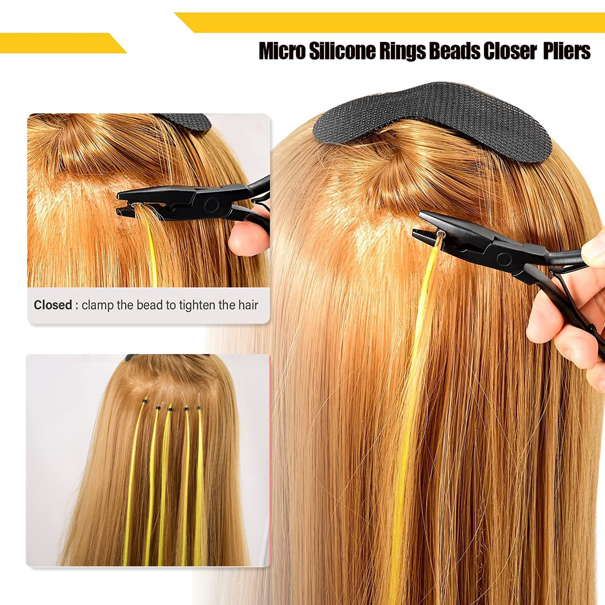 Gomake hair pads support comfortable positioning during extension work.