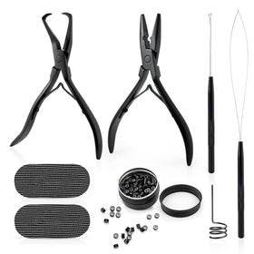 Gomake microlinks kit contents ready for professional or home hair extension work.