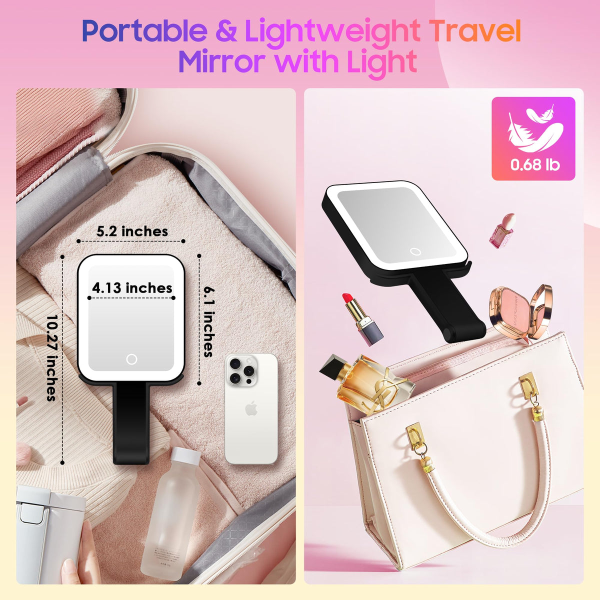 GOMIPURU compact lightweight mirror ideal for travel