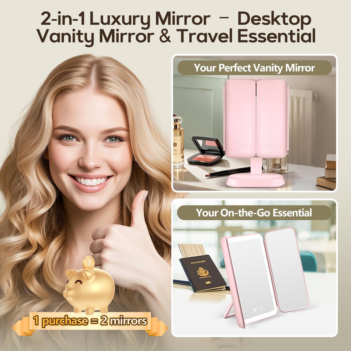 GOMIPURU detachable travel mirror prepared for packing during trips