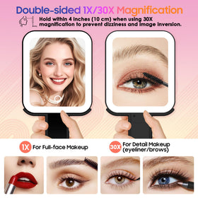 GOMIPURU foldable handheld makeup mirror for on the go use